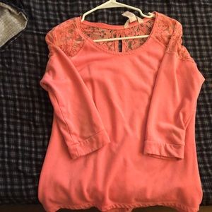 3/3 sleeve sweatshirt material shirt